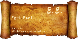 Egri Etel névjegykártya